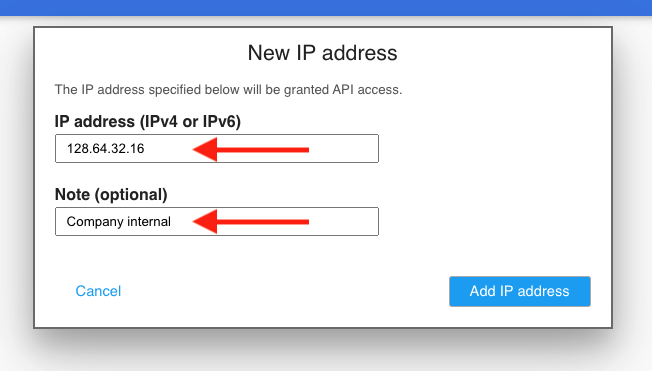 Adding an IP address