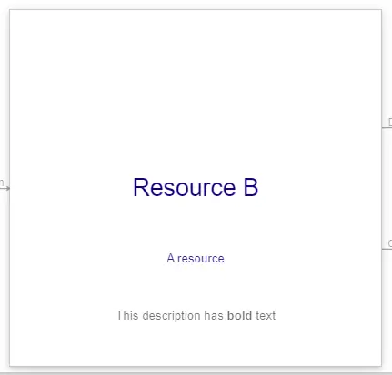 A resource with bold text in the description